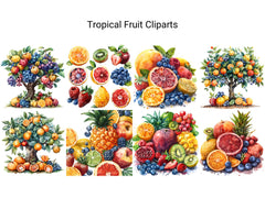 Tropical Fruit Clipart - CraftNest - Digital Crafting and Art