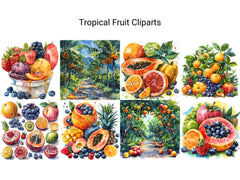 Tropical Fruit Clipart - CraftNest - Digital Crafting and Art