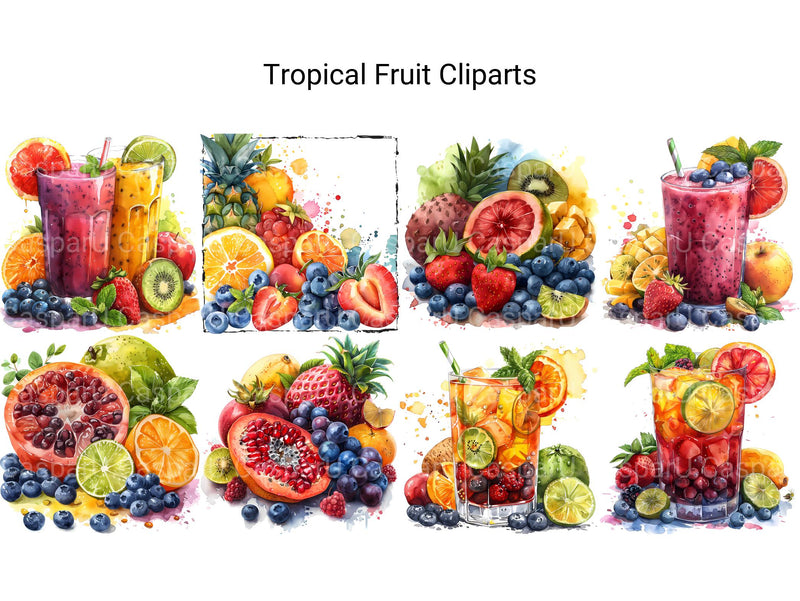 Tropical Fruit Clipart - CraftNest - Digital Crafting and Art