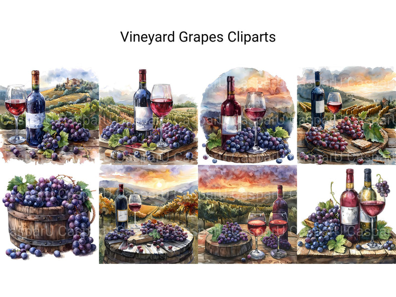 Vineyard Grapes Clipart - CraftNest - Digital Crafting and Art