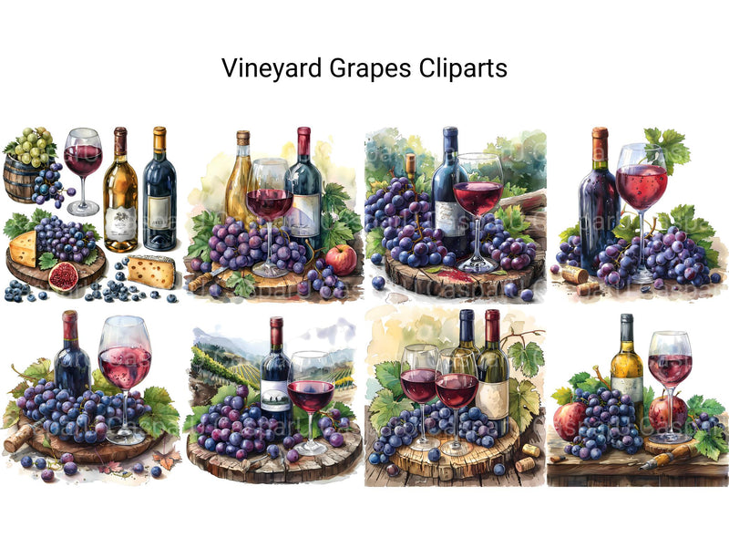 Vineyard Grapes Clipart - CraftNest - Digital Crafting and Art