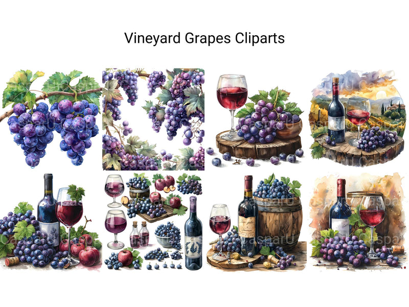 Vineyard Grapes Clipart - CraftNest - Digital Crafting and Art