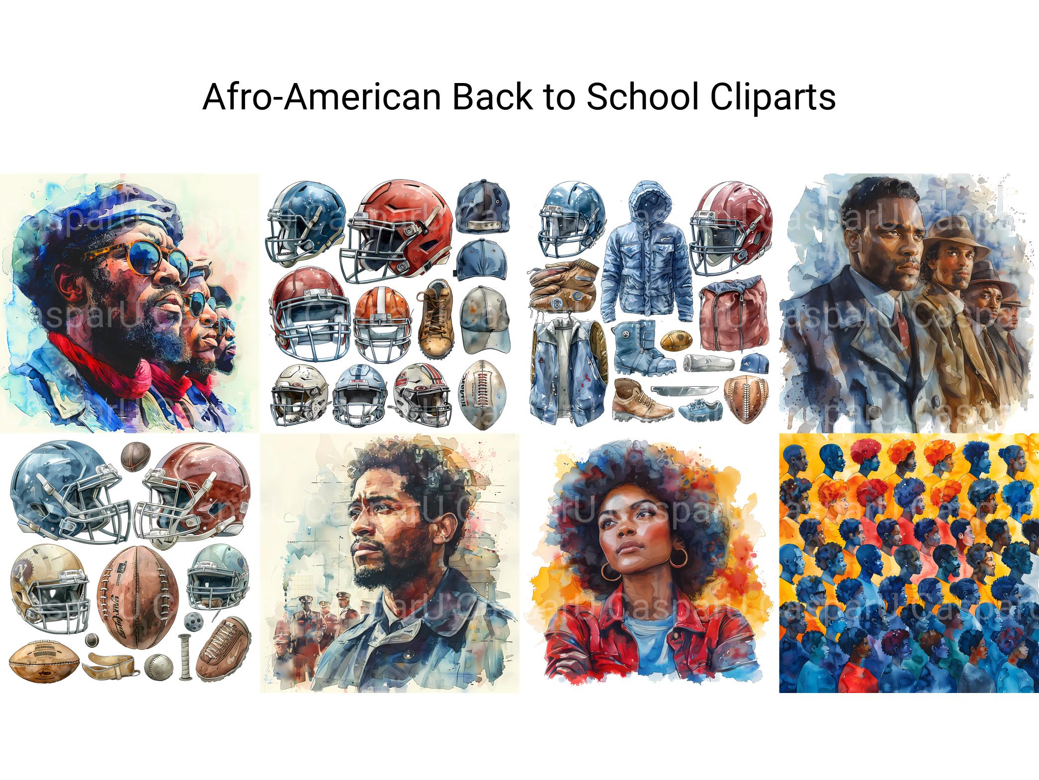 Afro American Back To School Clipart - CraftNest - Digital Crafting and Art