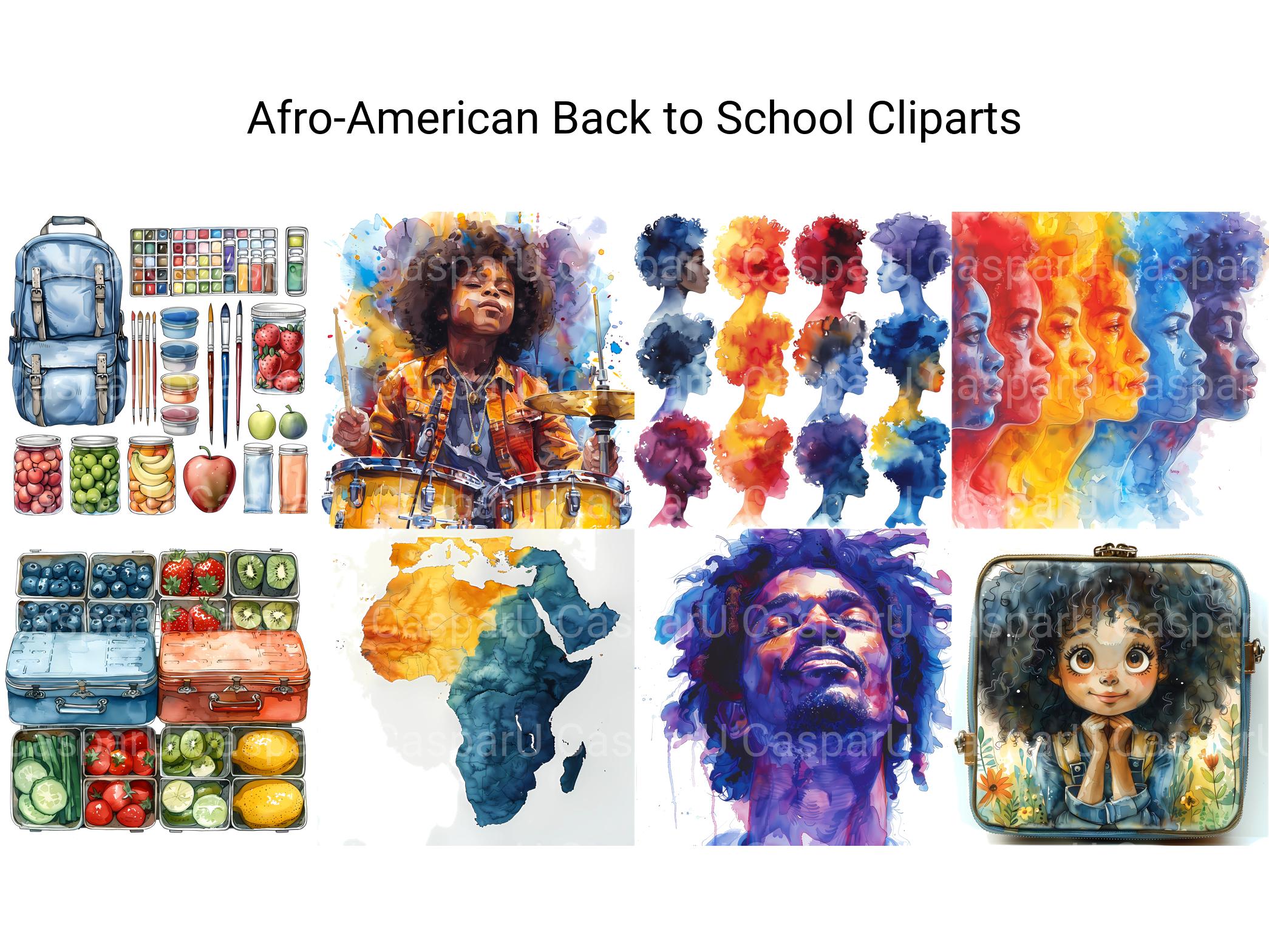 Afro American Back To School Clipart - CraftNest - Digital Crafting and Art