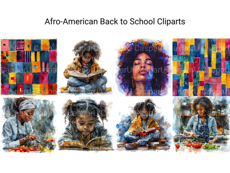 Afro American Back To School Clipart - CraftNest - Digital Crafting and Art