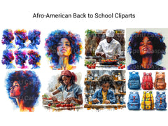 Afro American Back To School Clipart - CraftNest - Digital Crafting and Art