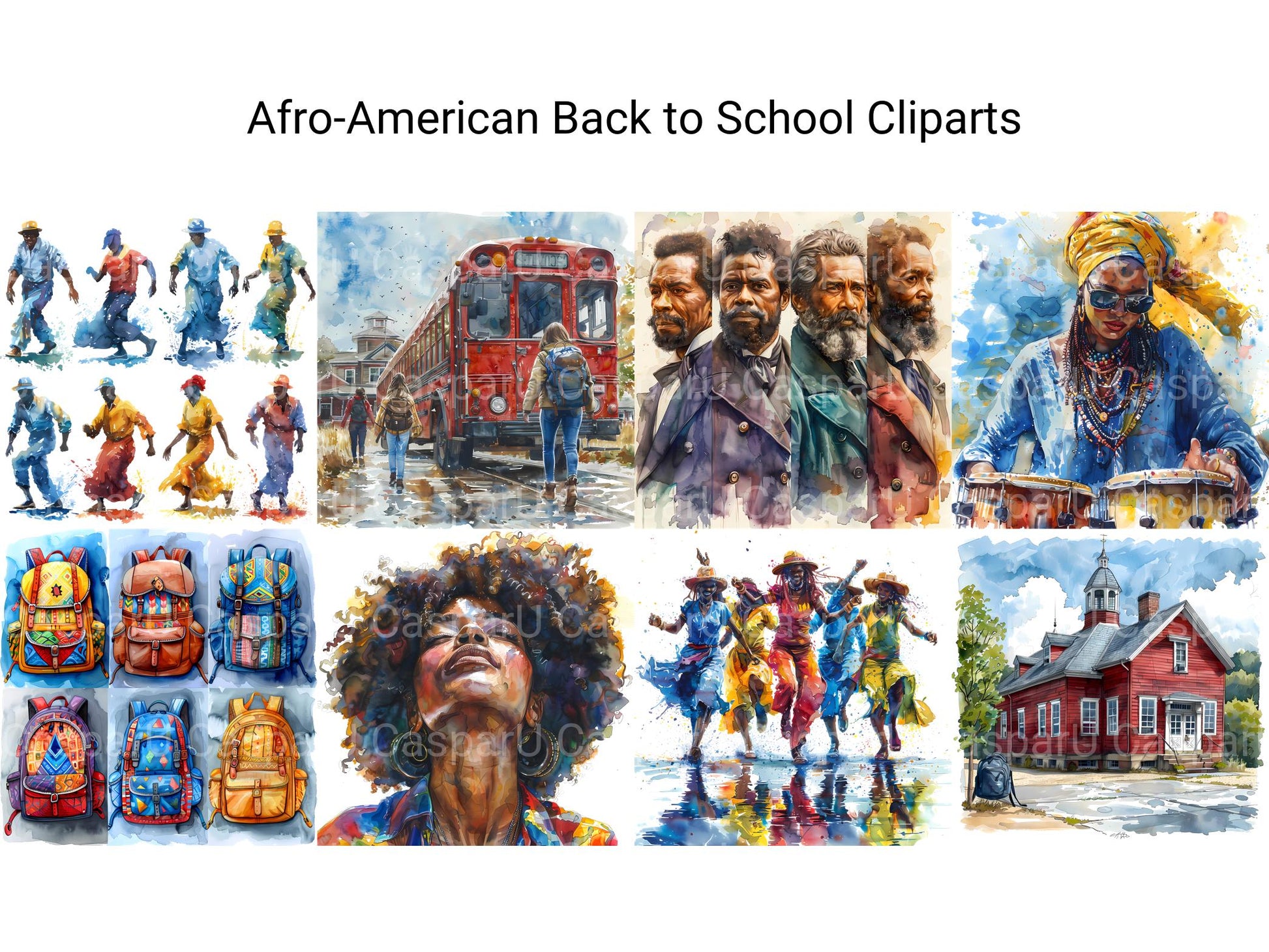 Afro American Back To School Clipart - CraftNest - Digital Crafting and Art