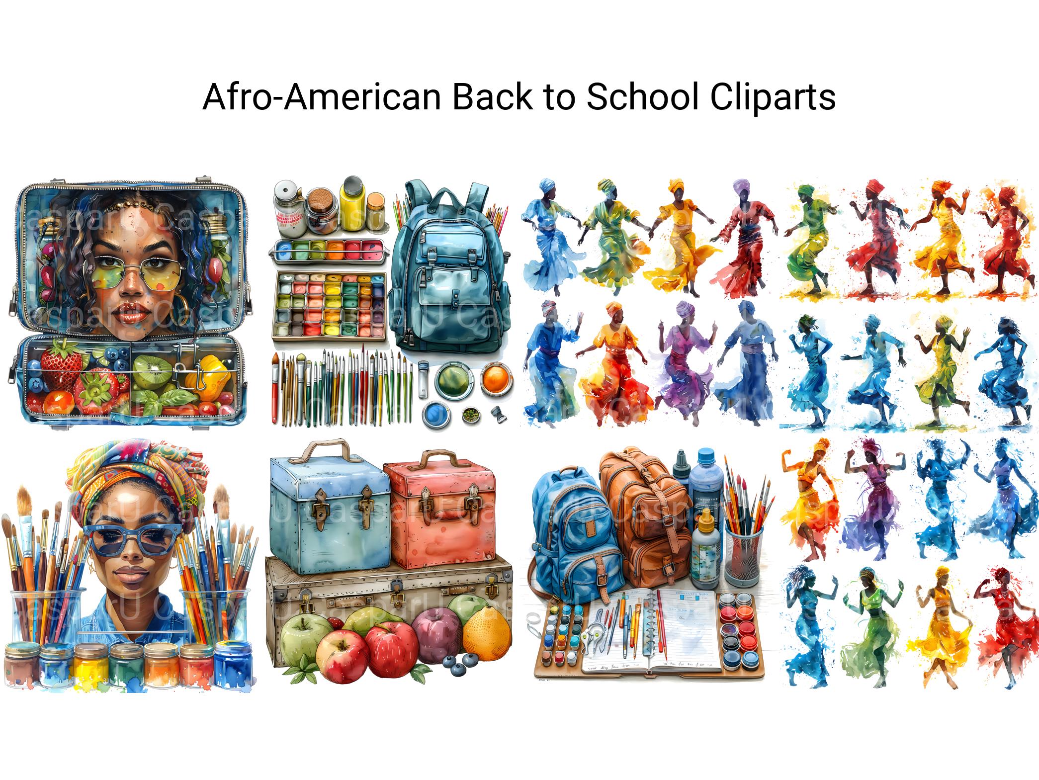 Afro American Back To School Clipart - CraftNest - Digital Crafting and Art