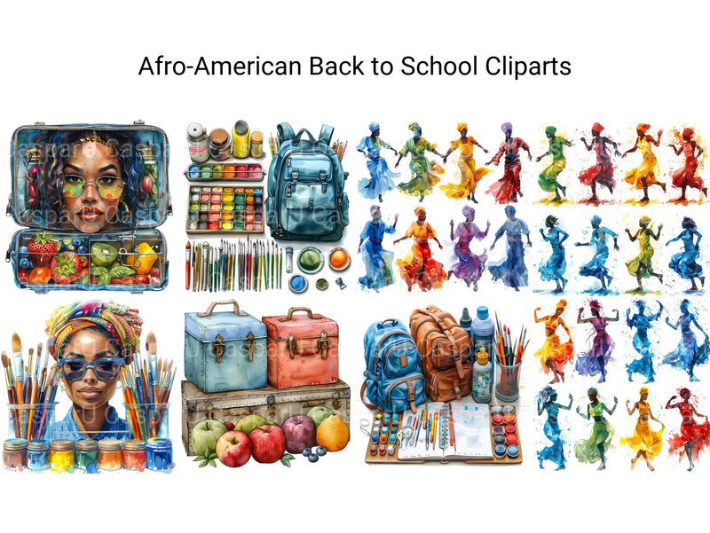 Afro American Back To School Clipart - CraftNest - Digital Crafting and Art