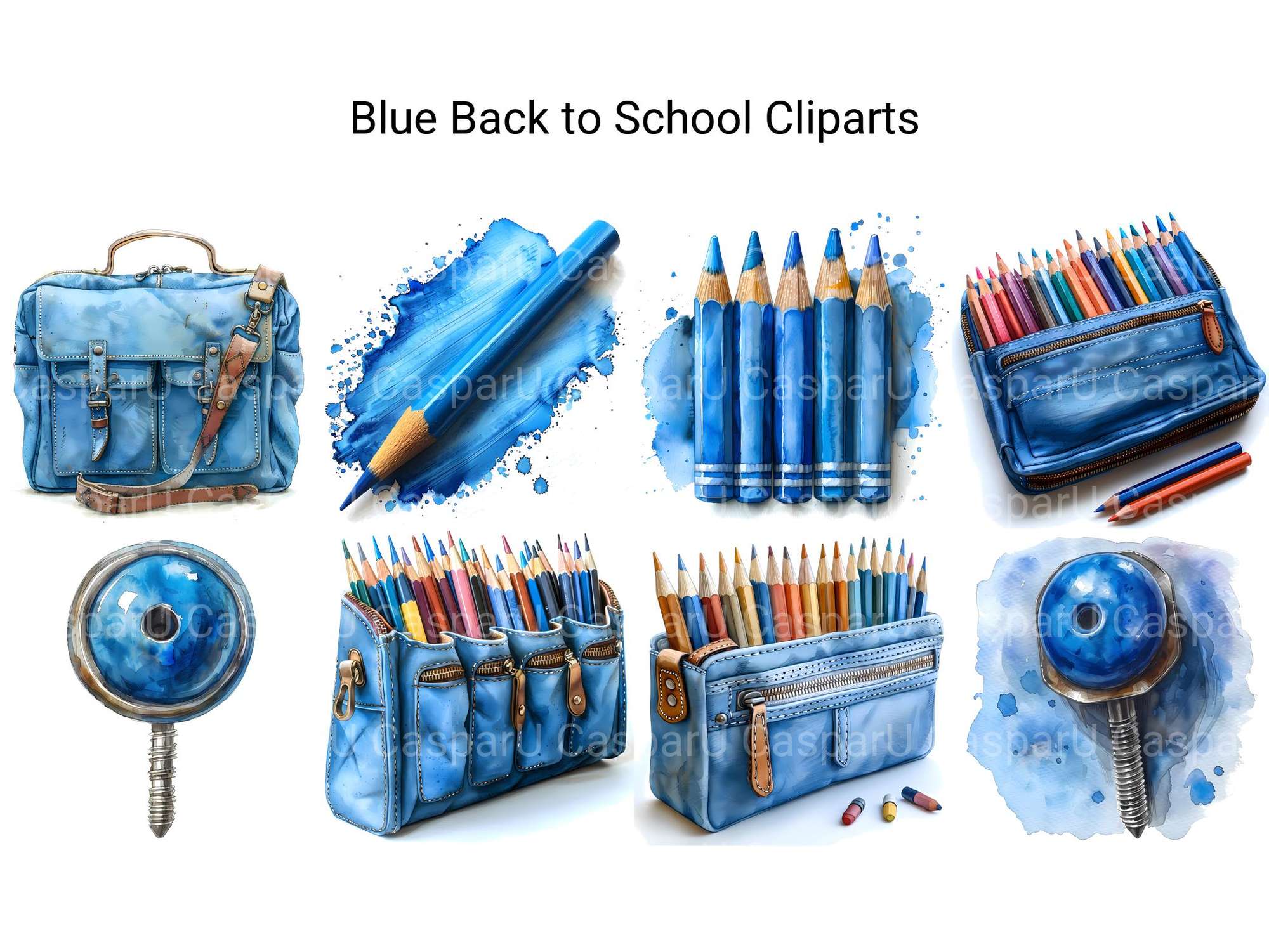 Blue Back To School Clipart - CraftNest - Digital Crafting and Art