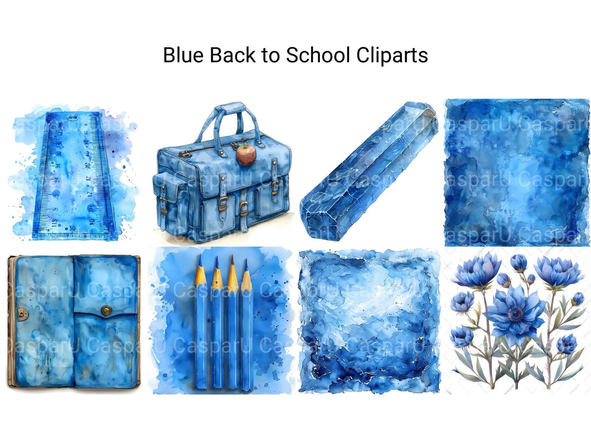 Blue Back To School Clipart - CraftNest - Digital Crafting and Art