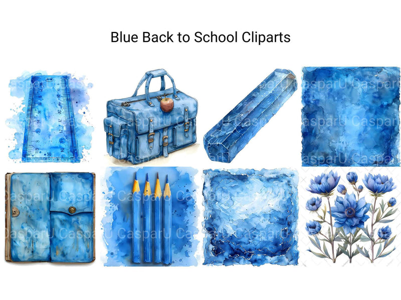 Blue Back To School Clipart - CraftNest - Digital Crafting and Art