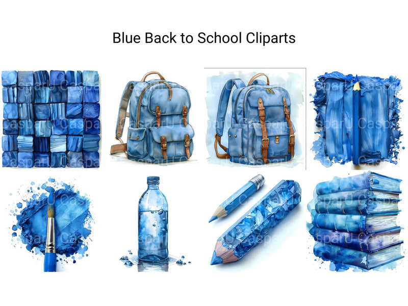 Blue Back To School Clipart - CraftNest - Digital Crafting and Art