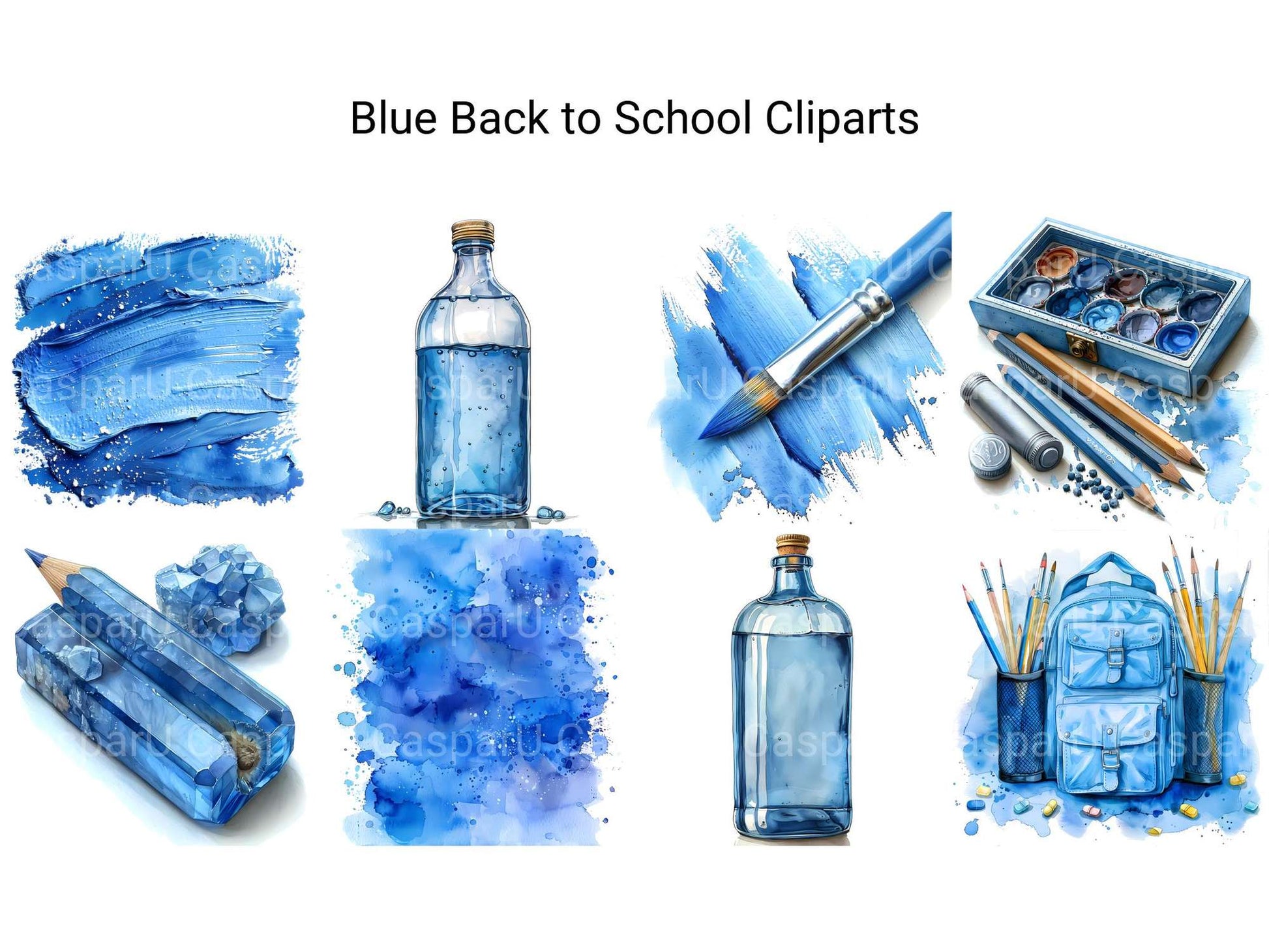 Blue Back To School Clipart - CraftNest - Digital Crafting and Art