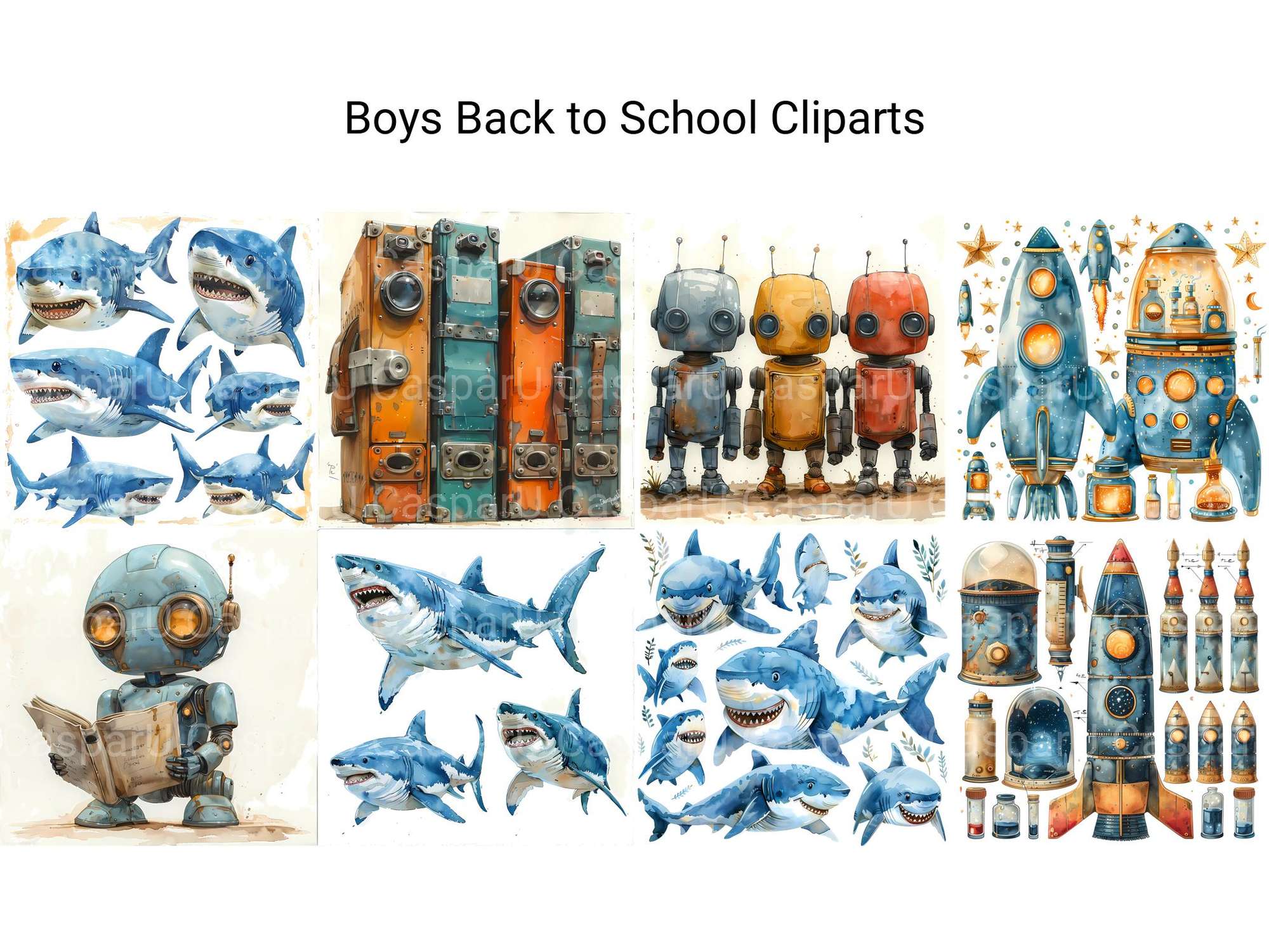 Boys Back To School Clipart - CraftNest - Digital Crafting and Art