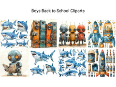 Boys Back To School Clipart - CraftNest - Digital Crafting and Art