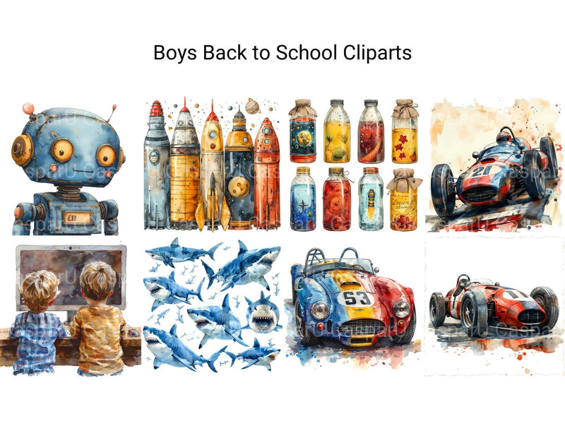 Boys Back To School Clipart - CraftNest - Digital Crafting and Art