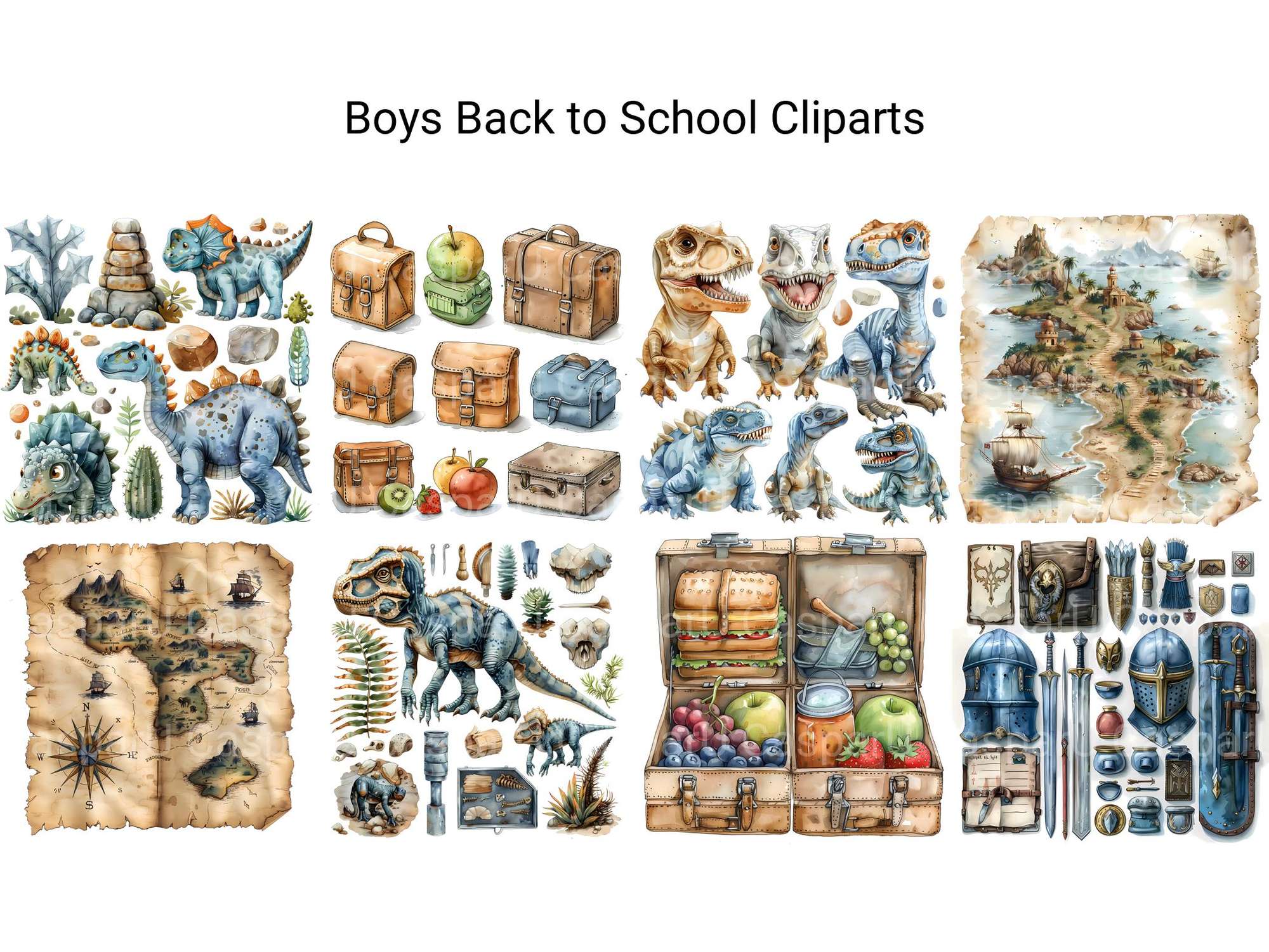 Boys Back To School Clipart - CraftNest - Digital Crafting and Art