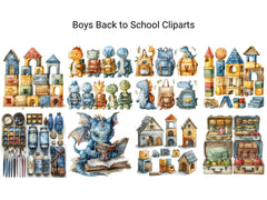 Boys Back To School Clipart - CraftNest - Digital Crafting and Art