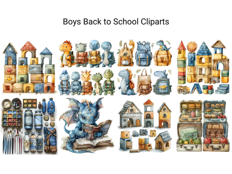 Boys Back To School Clipart - CraftNest - Digital Crafting and Art