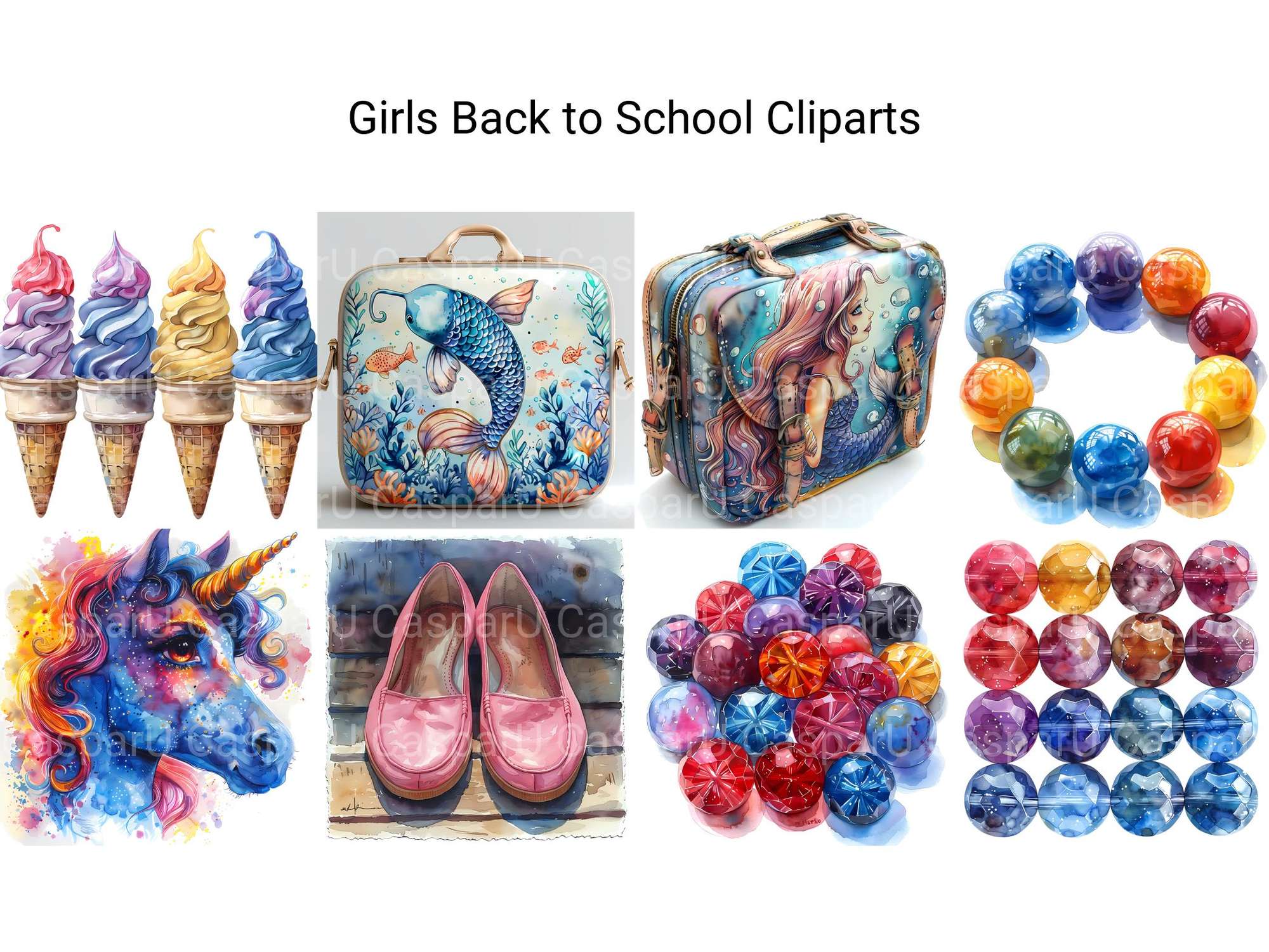 Girls Back To School Clipart - CraftNest - Digital Crafting and Art