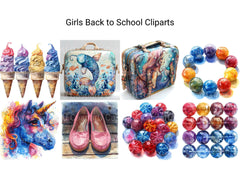 Girls Back To School Clipart - CraftNest - Digital Crafting and Art