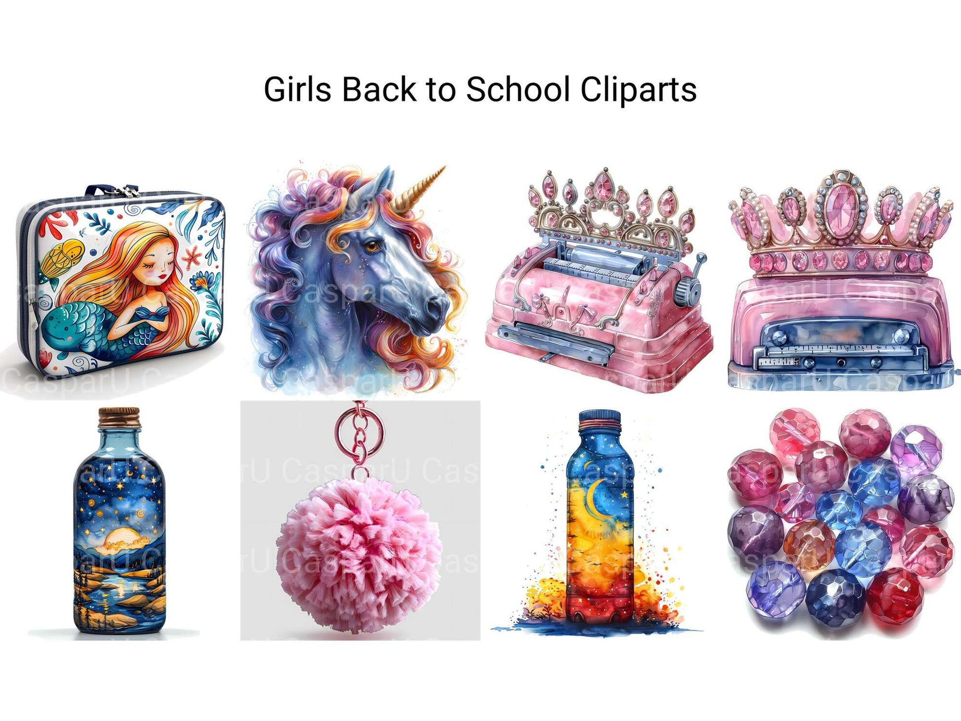 Girls Back To School Clipart - CraftNest - Digital Crafting and Art