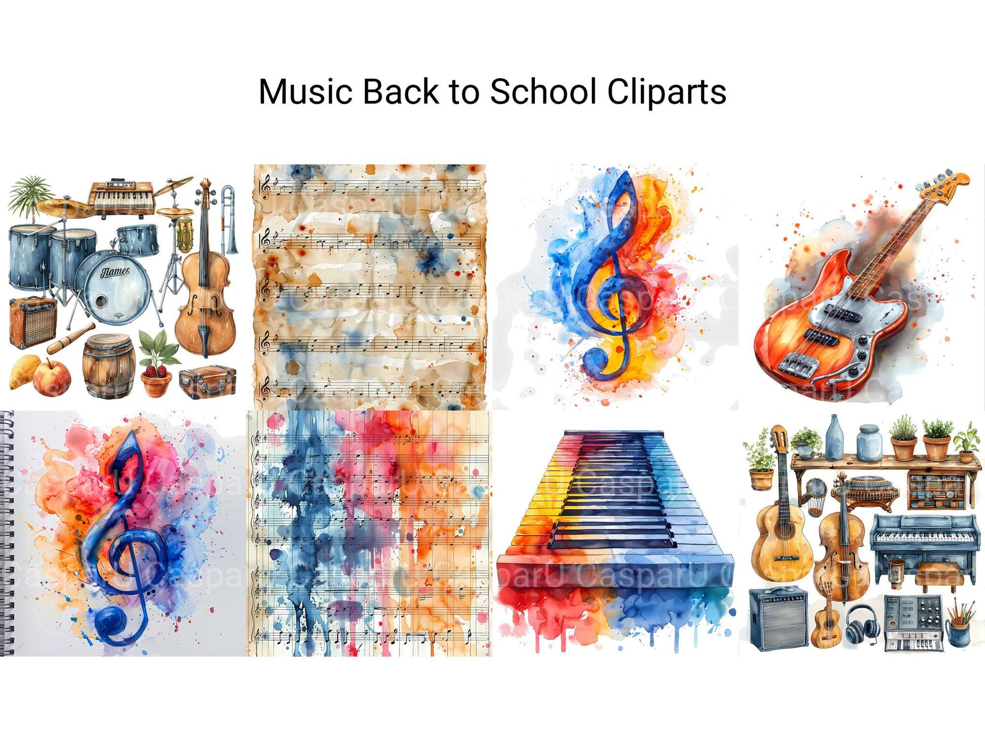 Music Back To School Clipart - CraftNest - Digital Crafting and Art