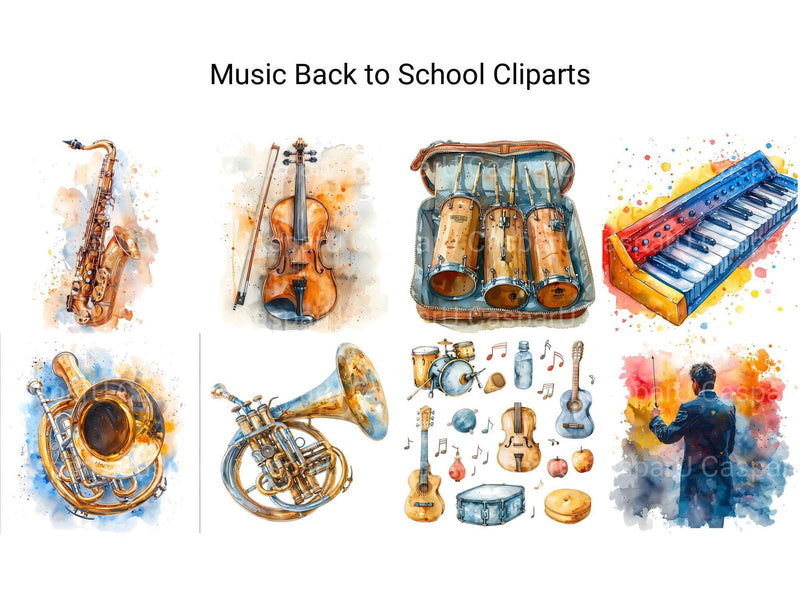 Music Back To School Clipart - CraftNest - Digital Crafting and Art