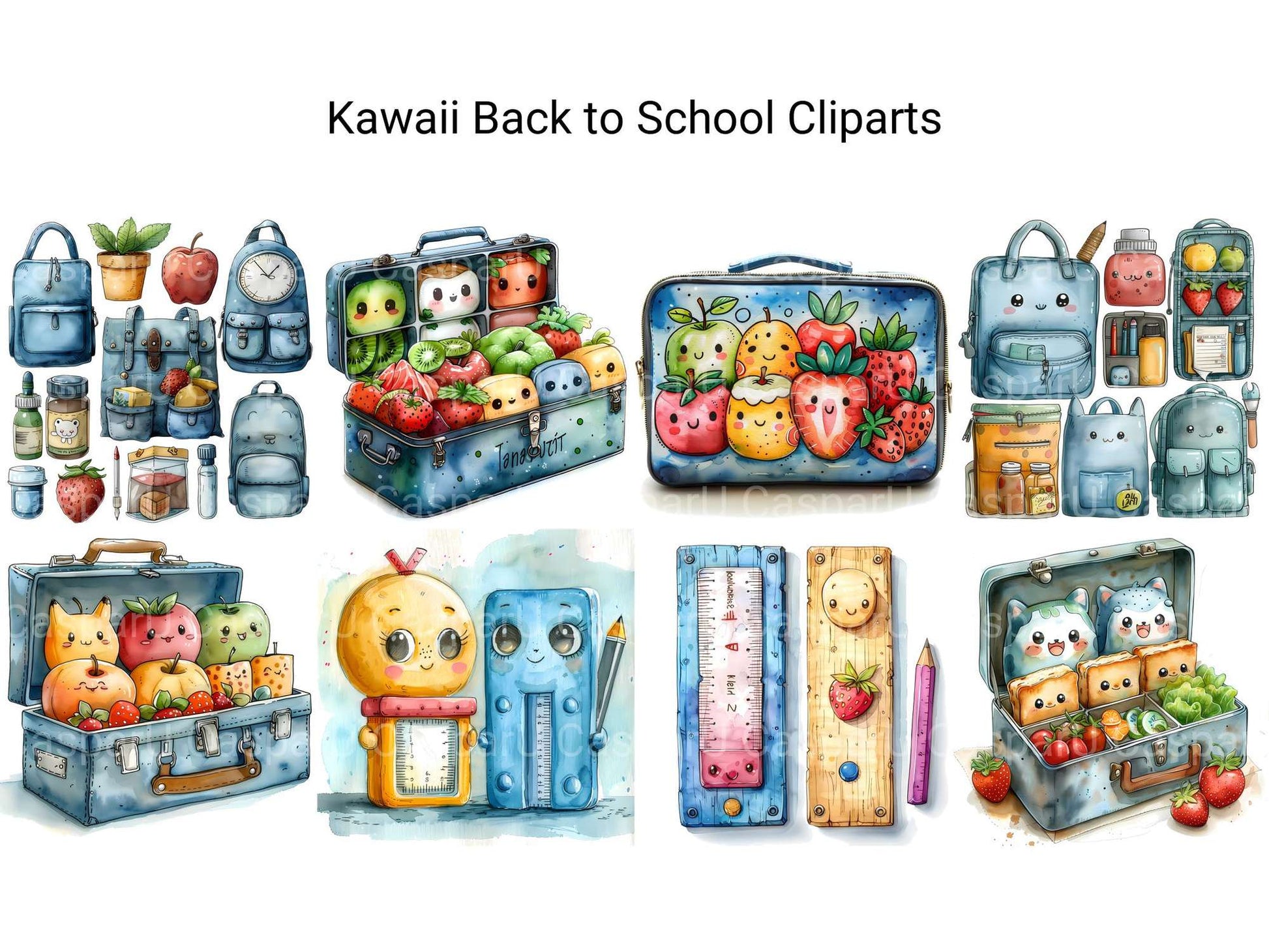 Kawaii Back To School Clipart - CraftNest - Digital Crafting and Art