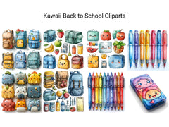 Kawaii Back To School Clipart - CraftNest - Digital Crafting and Art