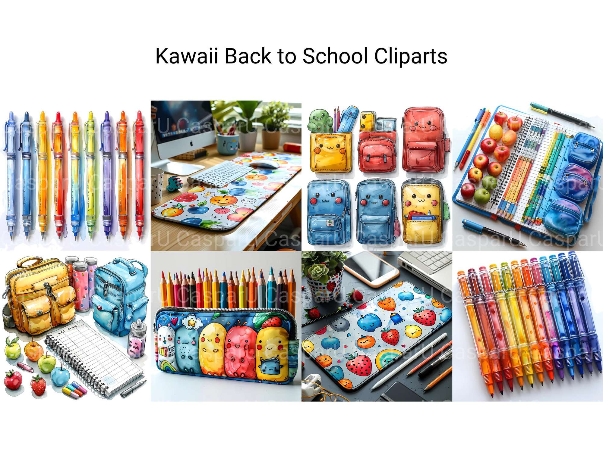 Kawaii Back To School Clipart - CraftNest - Digital Crafting and Art