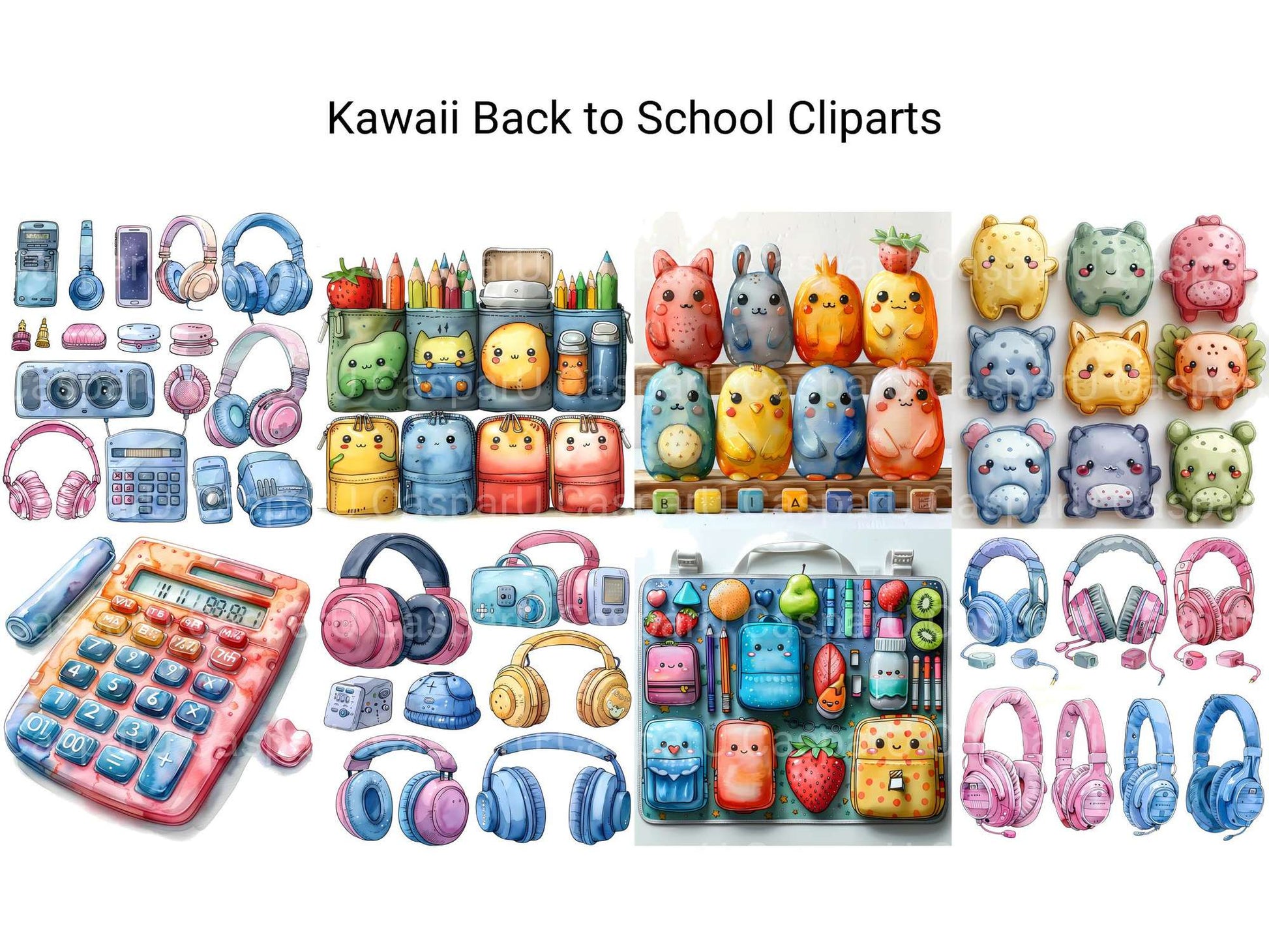 Kawaii Back To School Clipart - CraftNest - Digital Crafting and Art