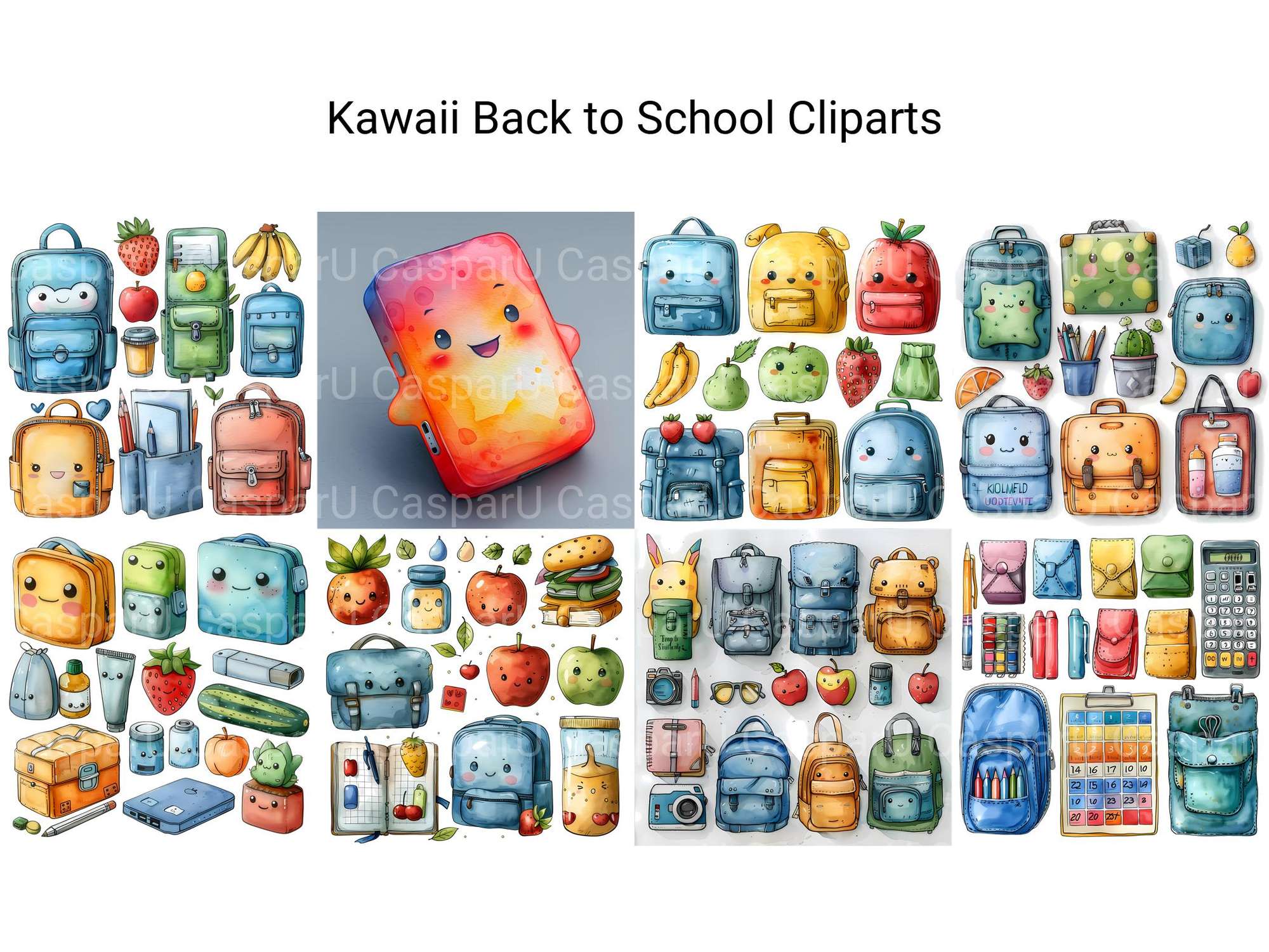 Kawaii Back To School Clipart - CraftNest - Digital Crafting and Art