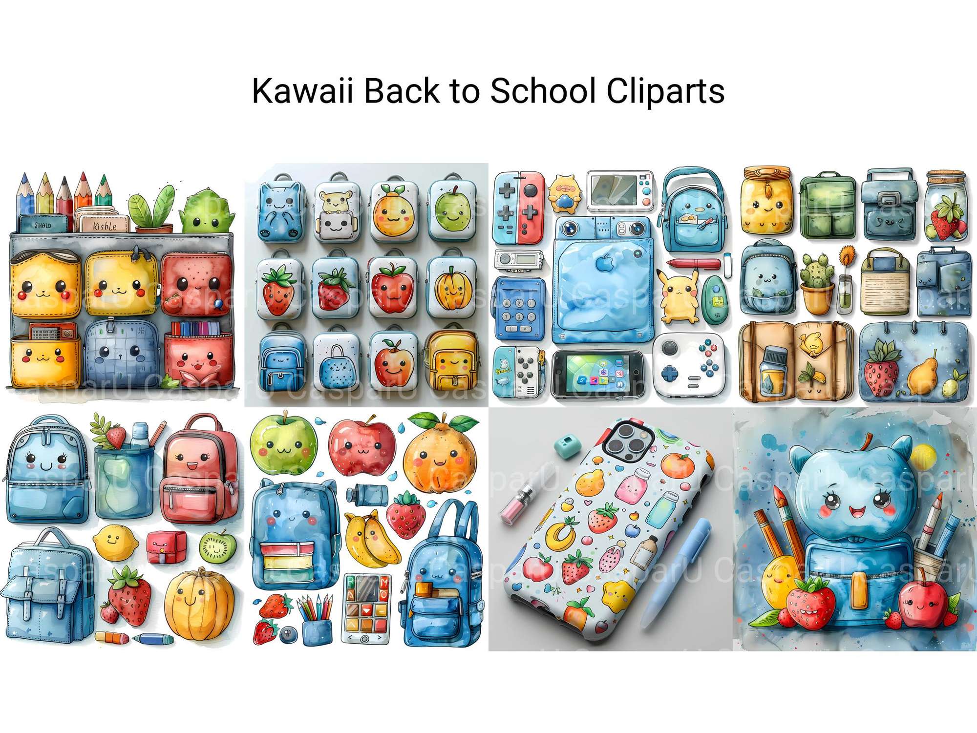 Kawaii Back To School Clipart - CraftNest - Digital Crafting and Art