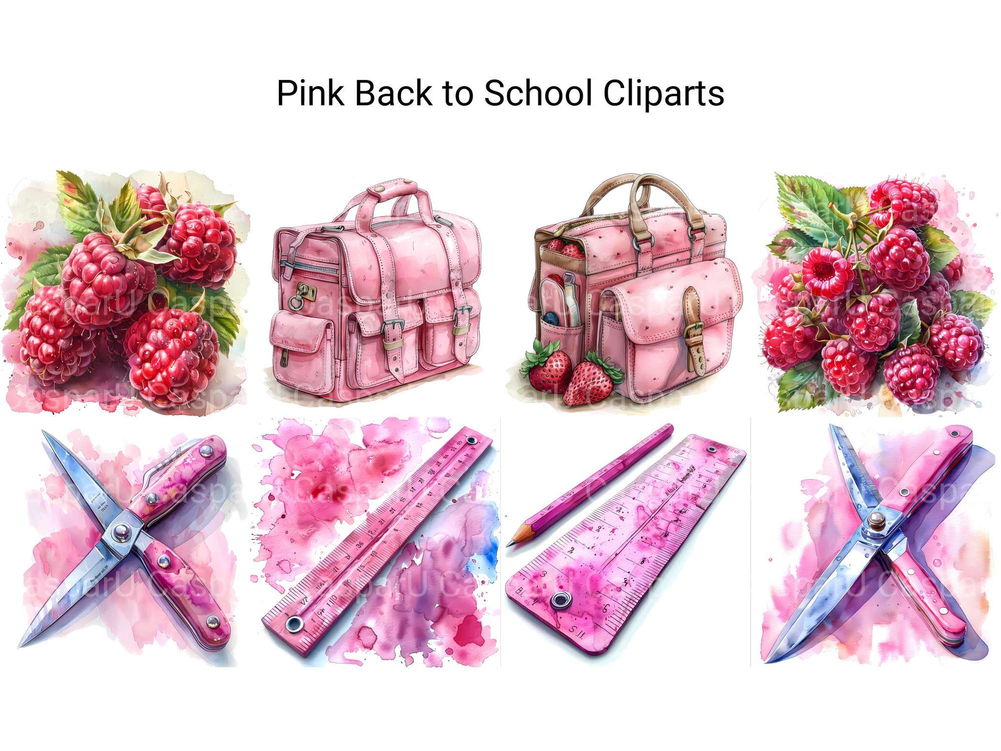 Pink Back To School Clipart - CraftNest - Digital Crafting and Art