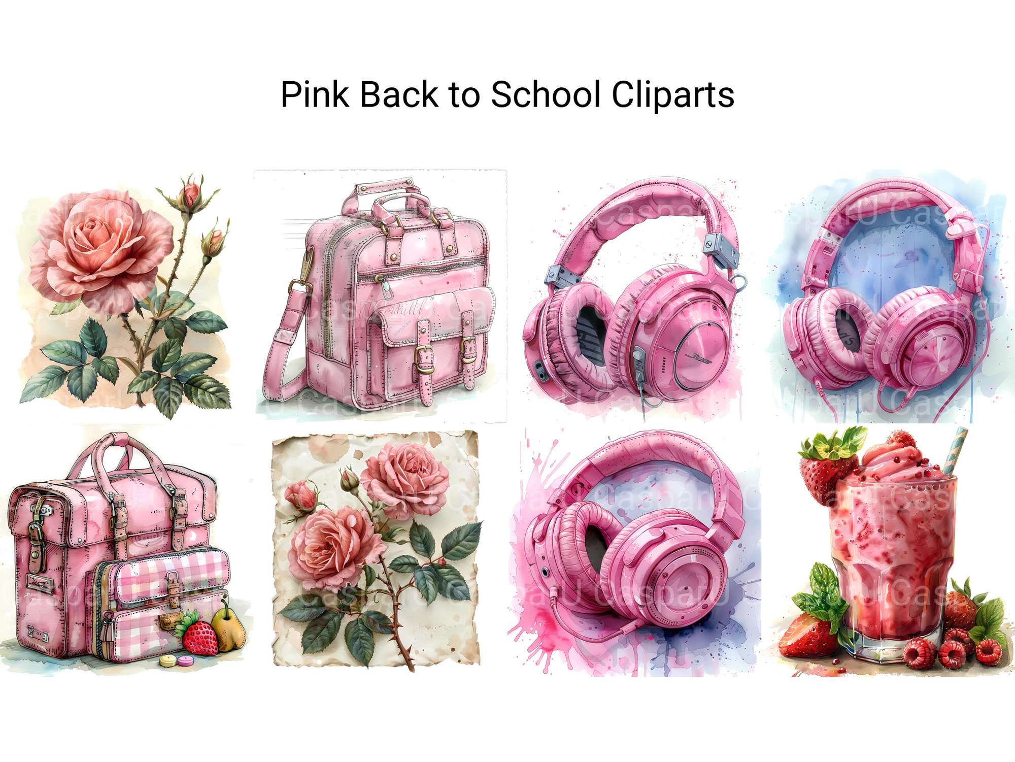 Pink Back To School Clipart - CraftNest - Digital Crafting and Art