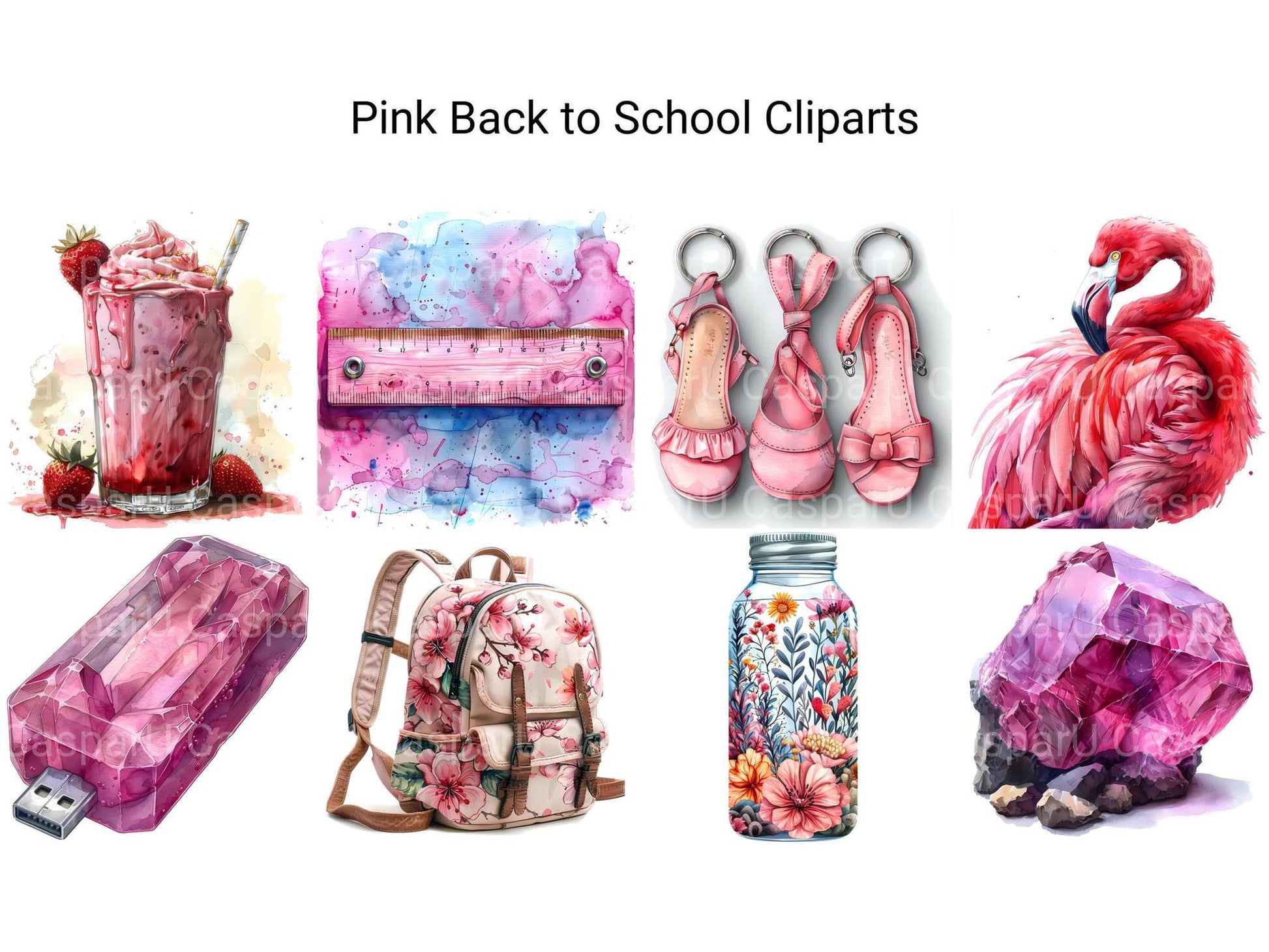 Pink Back To School Clipart - CraftNest - Digital Crafting and Art