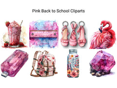 Pink Back To School Clipart - CraftNest - Digital Crafting and Art