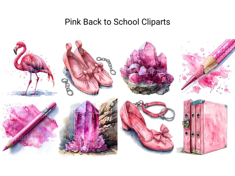 Pink Back To School Clipart - CraftNest - Digital Crafting and Art