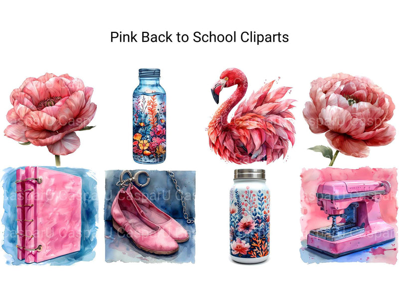 Pink Back To School Clipart - CraftNest - Digital Crafting and Art