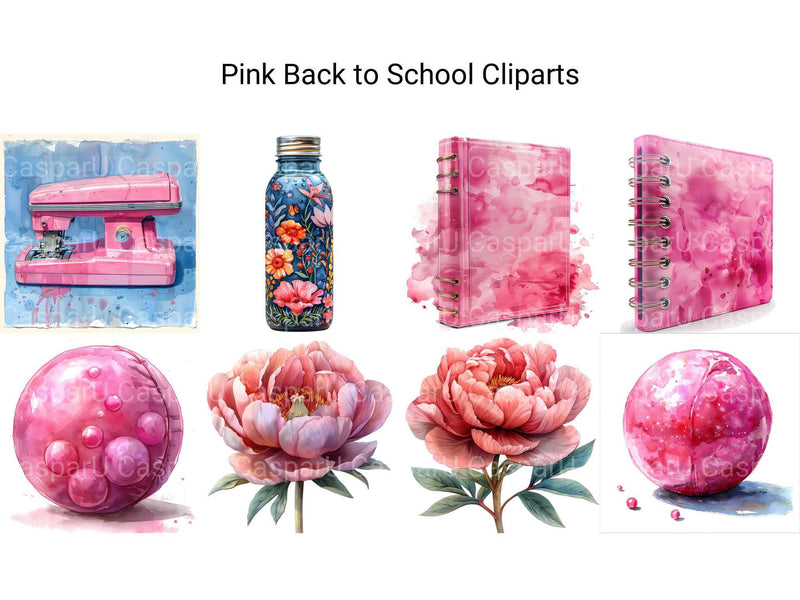 Pink Back To School Clipart - CraftNest - Digital Crafting and Art