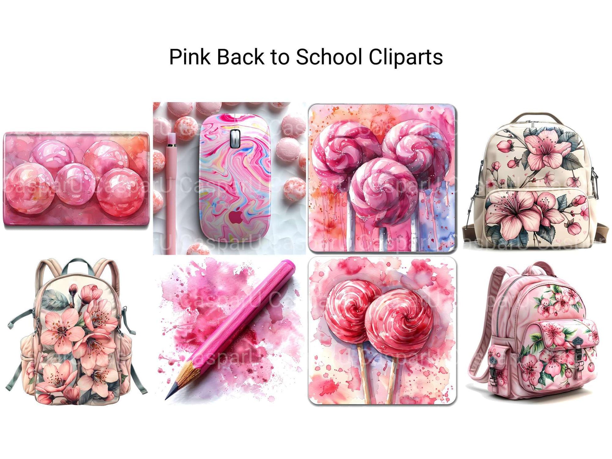 Pink Back To School Clipart - CraftNest - Digital Crafting and Art