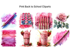 Pink Back To School Clipart - CraftNest - Digital Crafting and Art