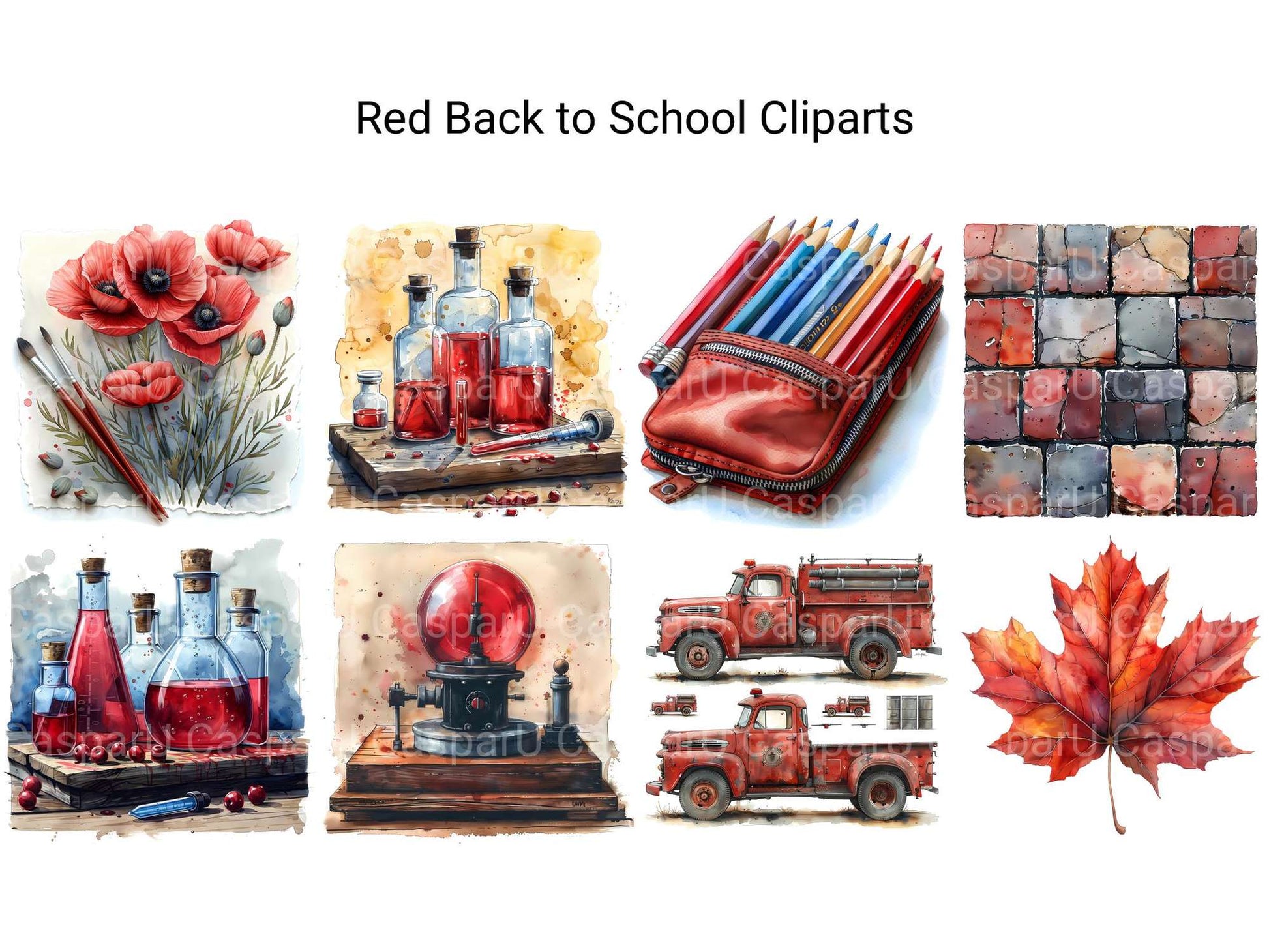 Red Back To School Clipart - CraftNest - Digital Crafting and Art