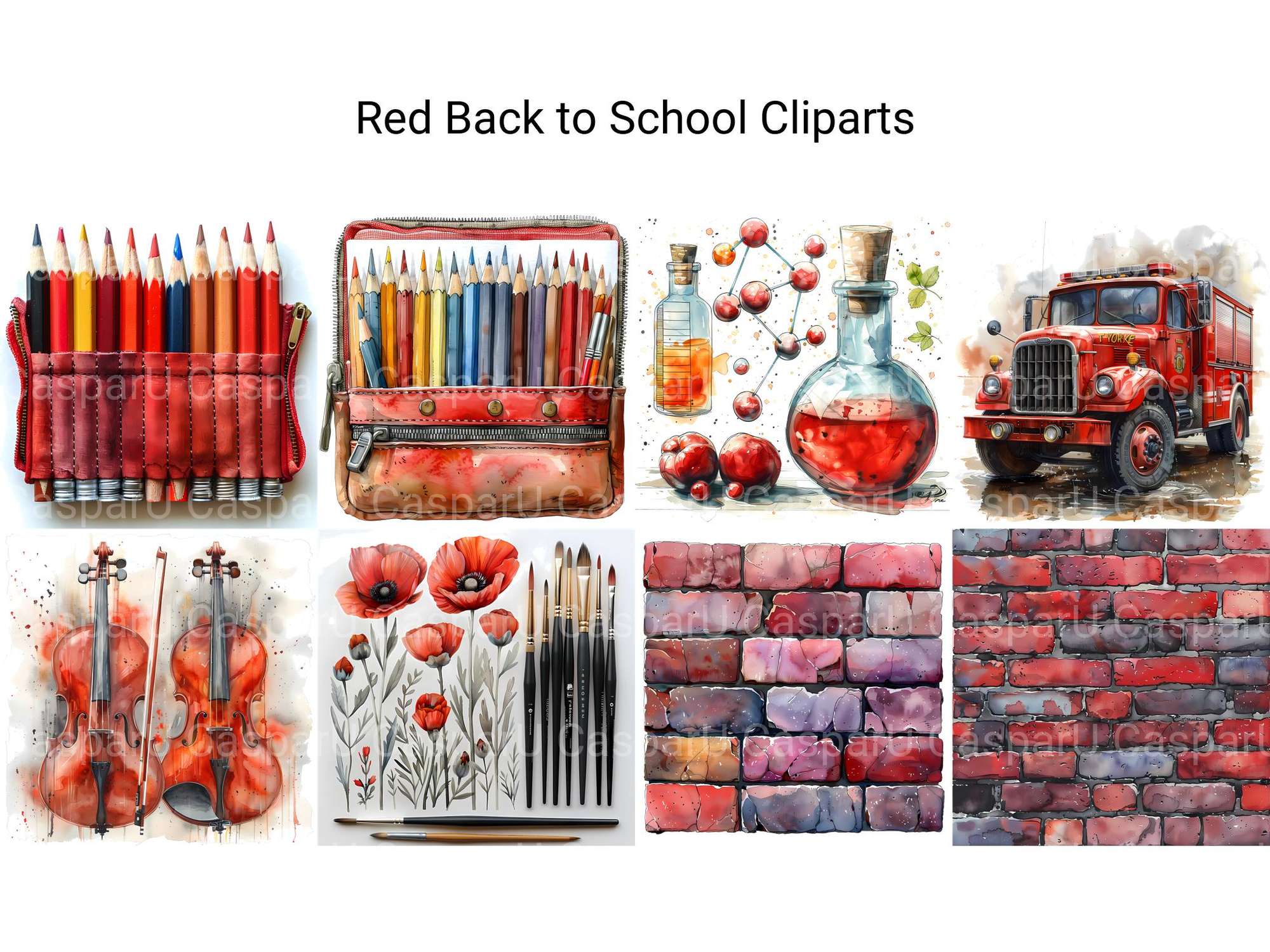 Red Back To School Clipart - CraftNest - Digital Crafting and Art