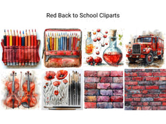 Red Back To School Clipart - CraftNest - Digital Crafting and Art