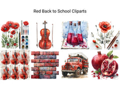 Red Back To School Clipart - CraftNest - Digital Crafting and Art