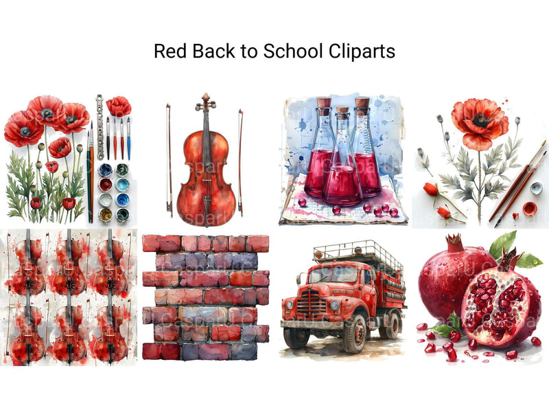 Red Back To School Clipart - CraftNest - Digital Crafting and Art