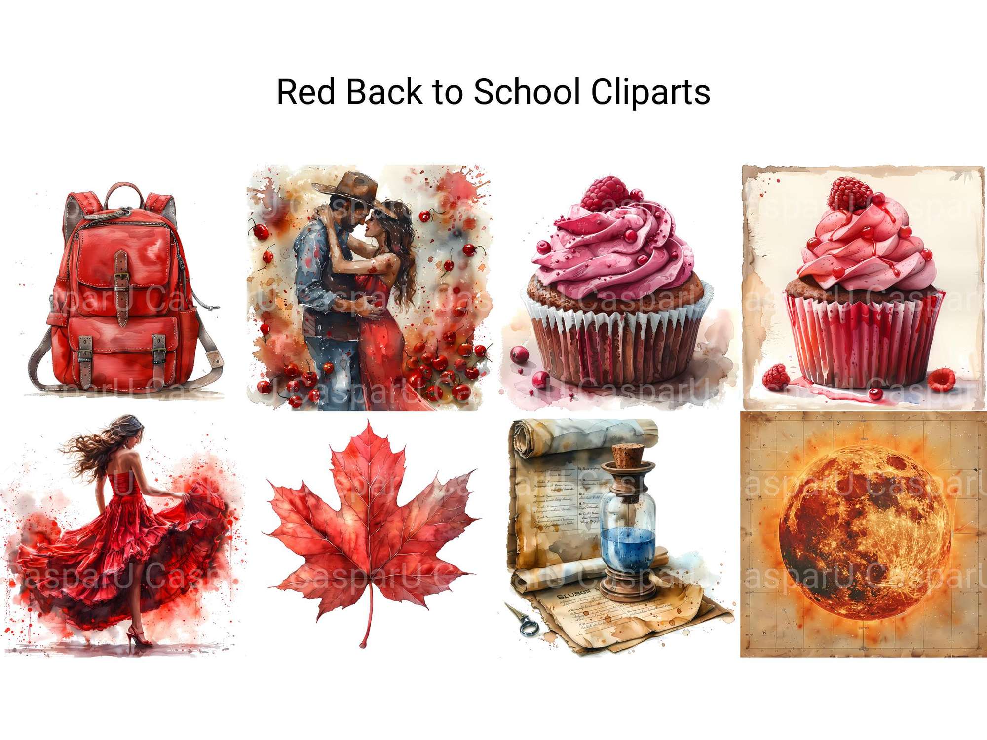 Red Back To School Clipart - CraftNest - Digital Crafting and Art